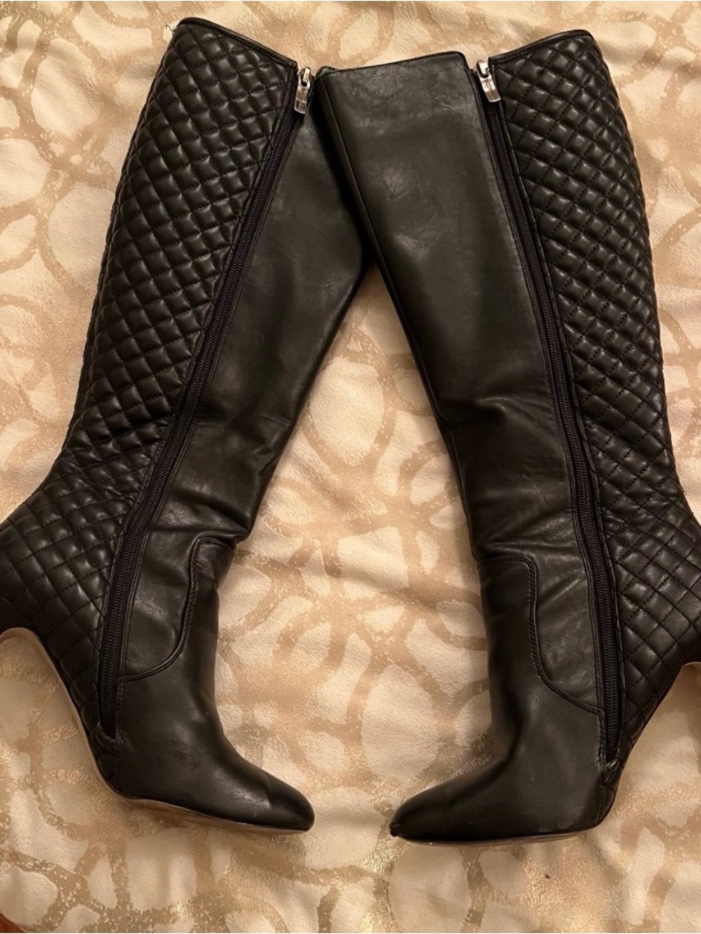 BCBGeneration Black Quilted Over-the-Knee Boots
